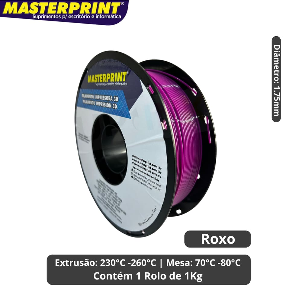 Filamento 3D - PETG Roxo - Rolo 1KG (1.75mm)