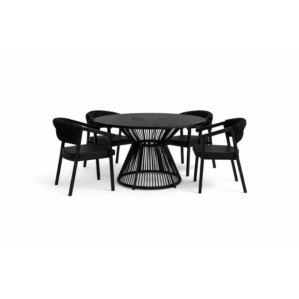 Conjunto Eclipse 100% alumínio náutico 4 Cadeiras Metal Art.