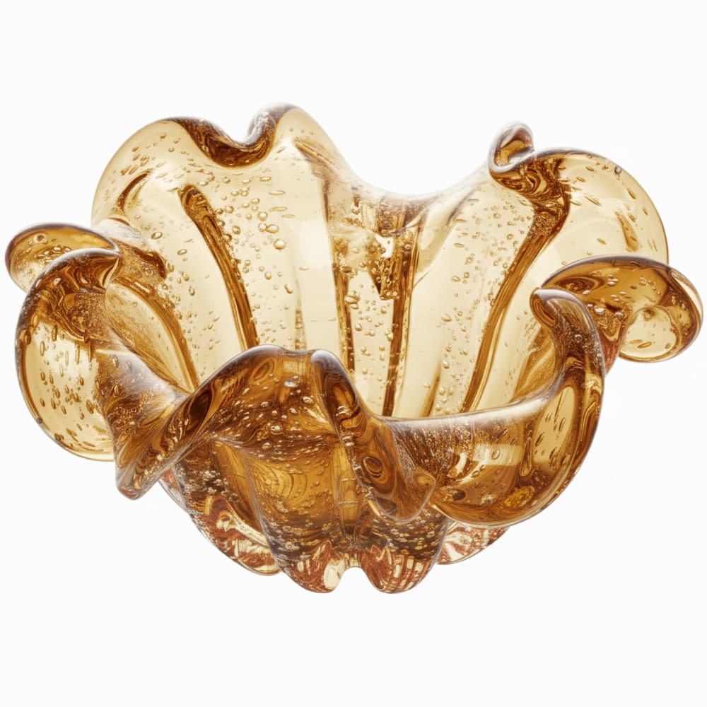 Centro de Mesa Decorativo de Vidro Murano Italy Âmbar 24x11cm Wolff