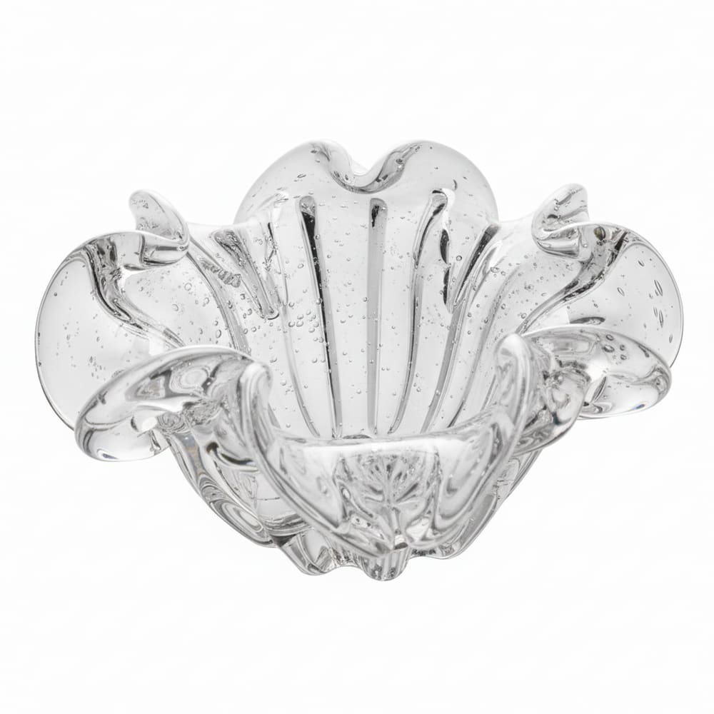 Centro de Mesa Decorativo de Vidro Murano Italy Transparente 21x10cm Wolff