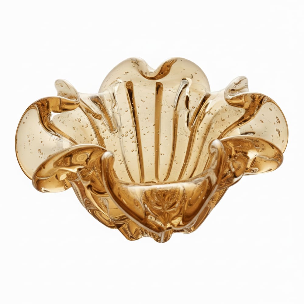 Centro de Mesa Decorativo de Vidro Murano Italy Âmbar 21x10cm Wolff