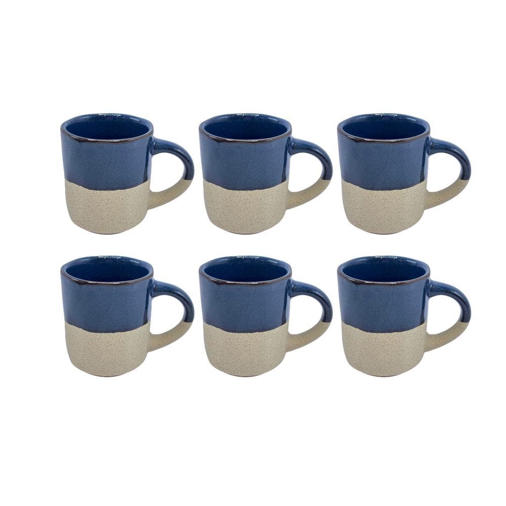 Conjunto 6 Xícaras de Café em Cerâmica Azul 100ml ES0005 BTC