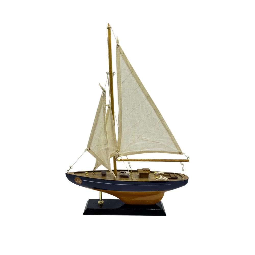 Escultura Decorativa Barco em Madeira 30cm RJM2002 BTC