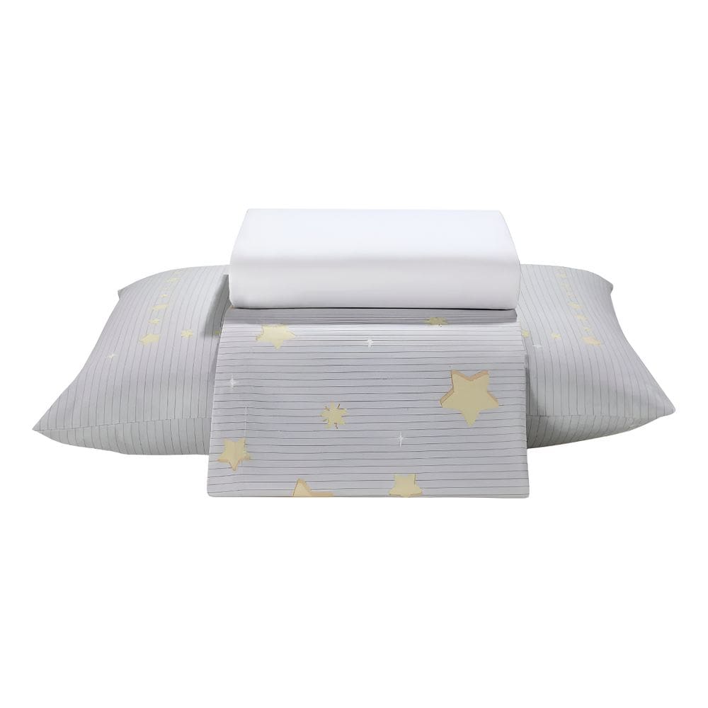 Jogo Lençol Solteiro Infantil Dohler 3 Pçs Brilha no Escuro