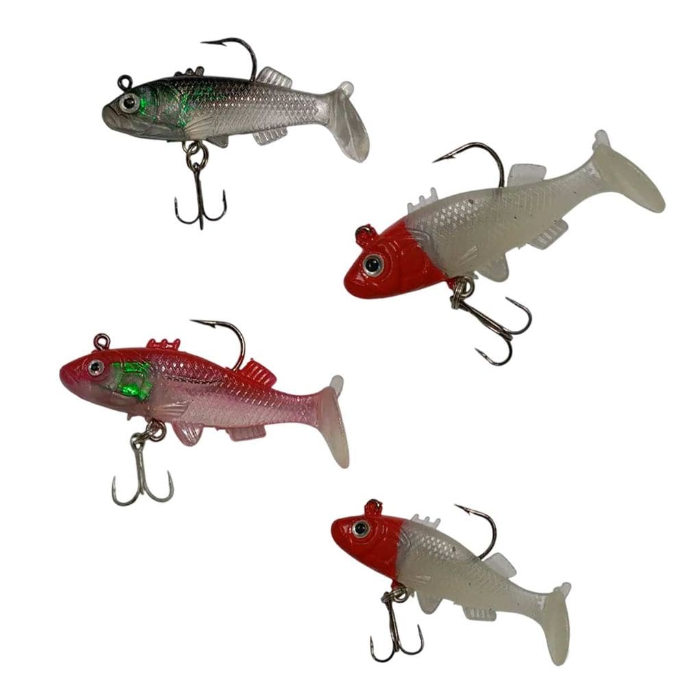 Isca Artificial 4 Peixes Pesca Soft Shad Captura Pescaria Esportiva Lambari Robalo Tucunare Tainha Mar Açude Rio Lago