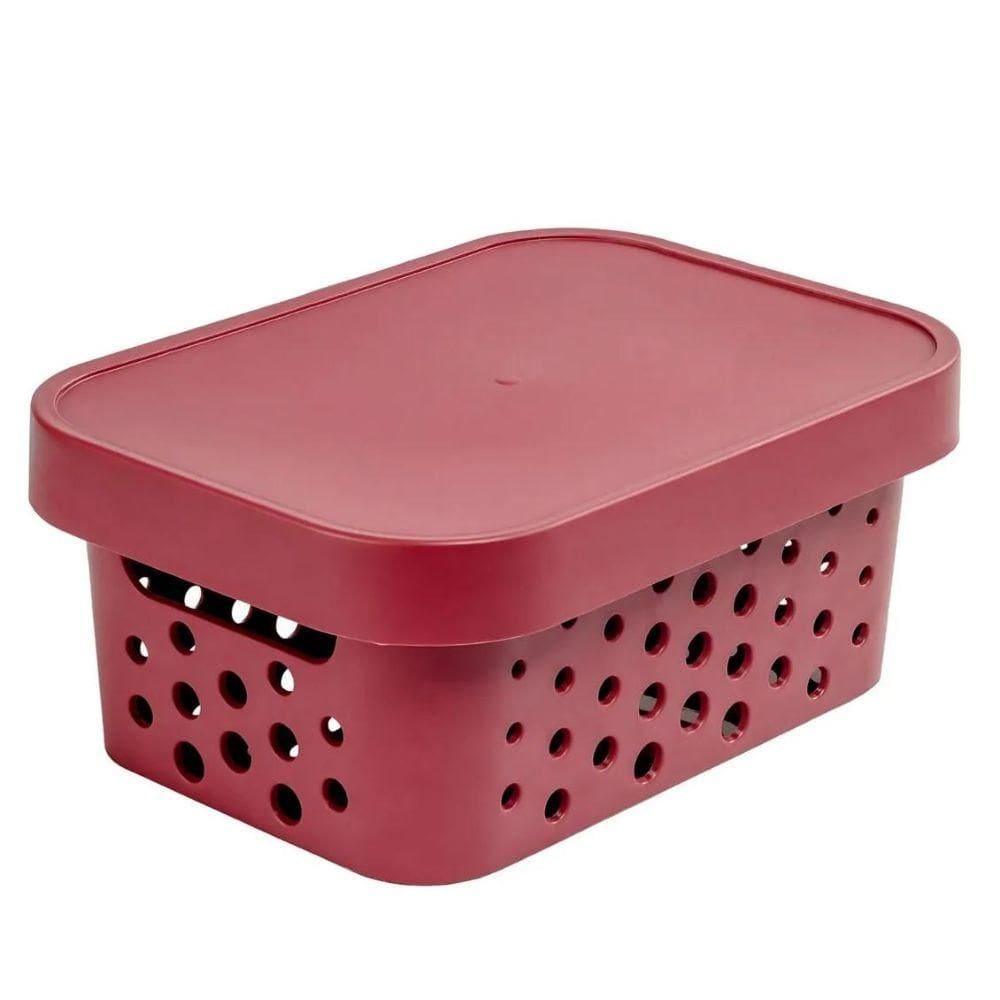 Cesto Organizador com Tampa 2,6L Marsala 303 - Mixxnova