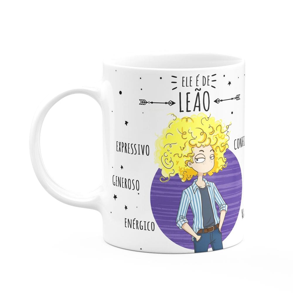 Caneca Signos Cartoon - Ele é de Leão - 325ml