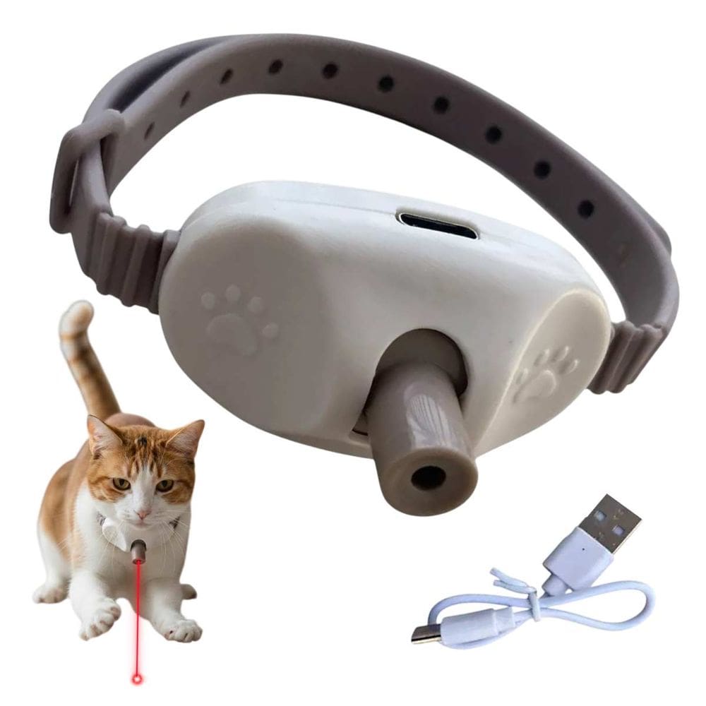 Coleira Laser Interativa Gato Colar Brinquedo Pet Animal Caça Recarregavel Pratico Divertido Usb Portatil