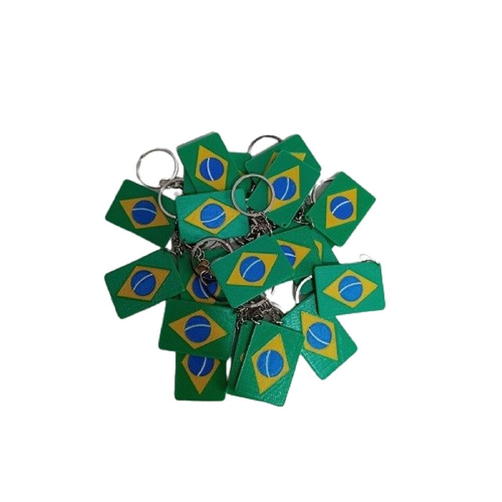 Kit com 5 Chaveiros Bandeira do Brasil