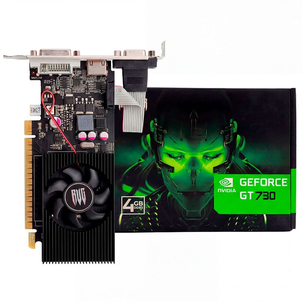 Placa de Vídeo Revenger Nvidia GT730 4GB, DDR3, 128-bit, VGA, HDMI e DVI - G-GT730/4G