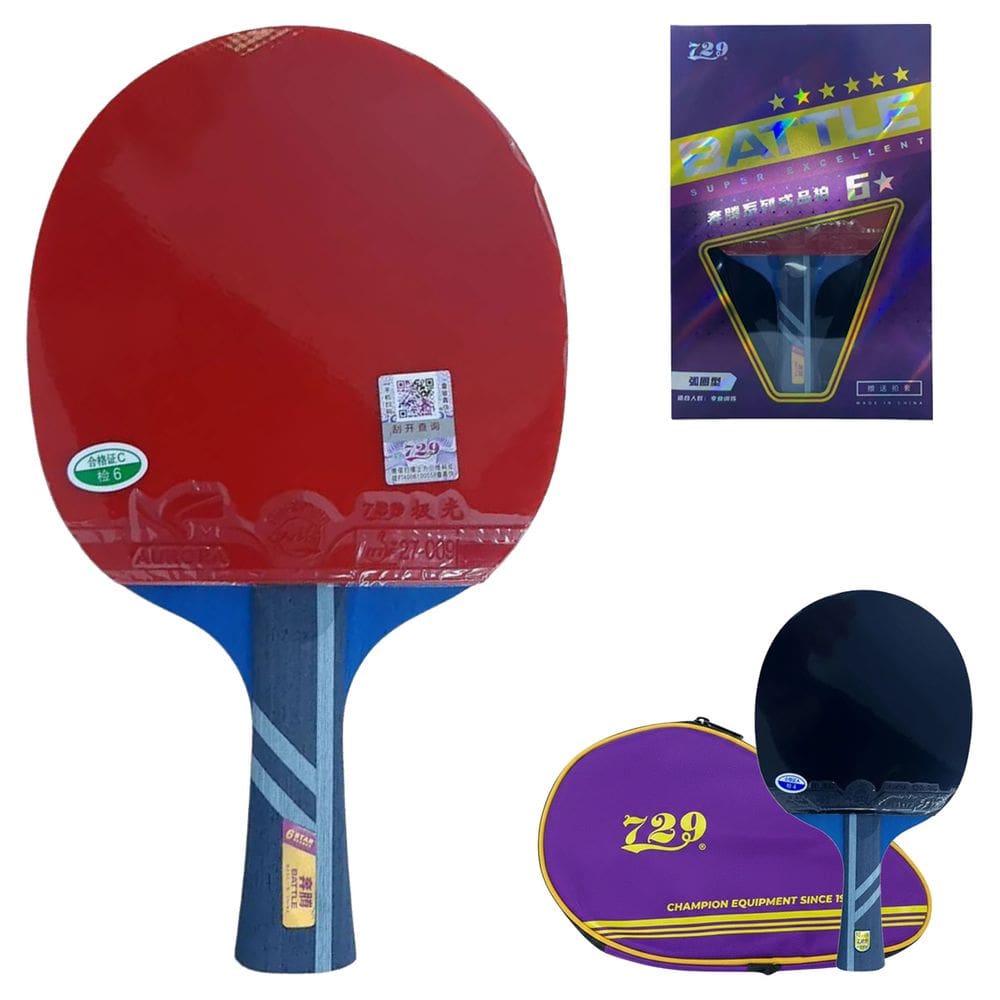 Raquete Ping Pong 6 Estrelas Tenis De Mesa Profissional Equilibrada Versatil Confortavel Esporte Recreação