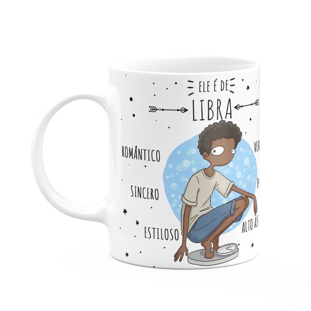 Caneca Signos Cartoon - Ele é de Libra - M2 - 325ml