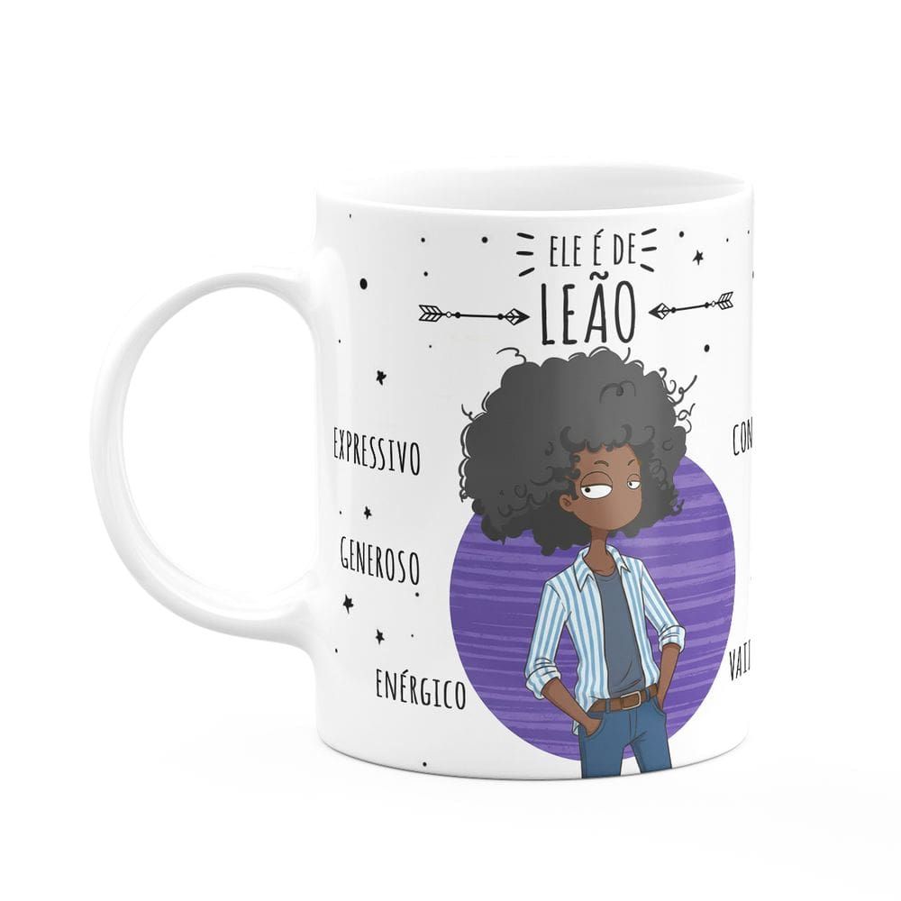 Caneca Signos Cartoon - Ele é de Leão - M2 - 325ml