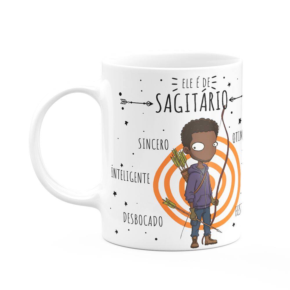 Caneca Signos Cartoon - Ele é de Sagitário - M2 - 325ml