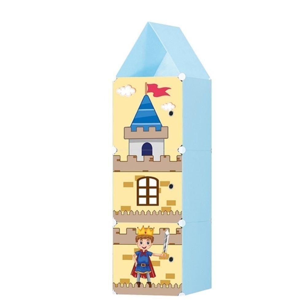 Organizador Infantil Portátil Modular Guarda-roupa Castelo Sapateira