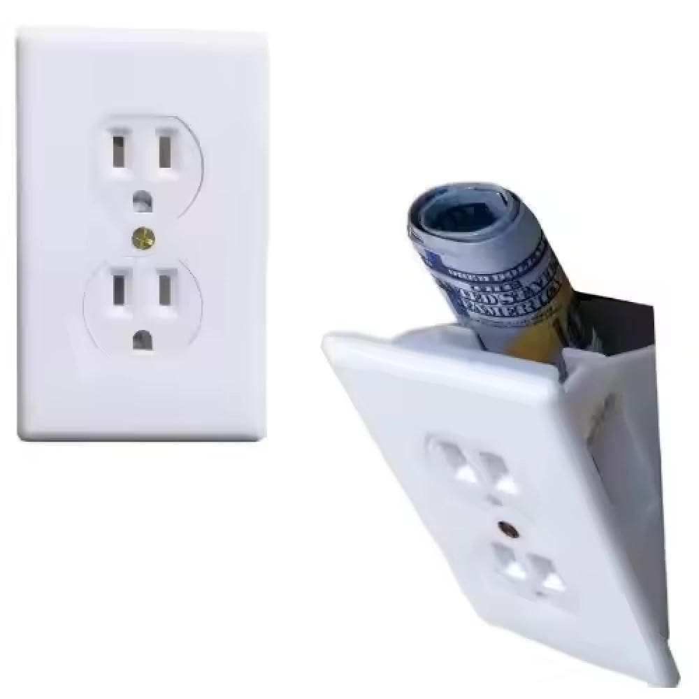 Cofre Secreto Tomada Camuflado Oculto Dinheiro Porta Joias Dolar Invisivel Replica Perfeita