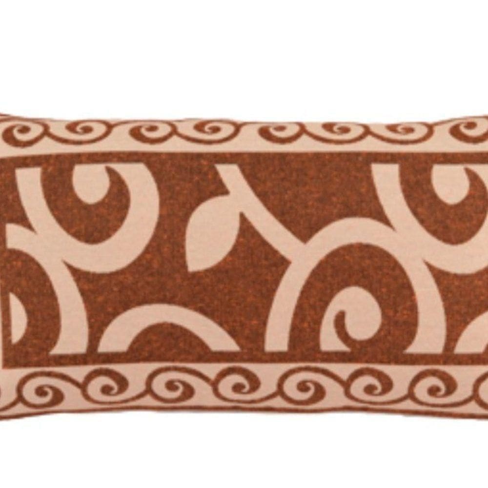 Almofada Decorativa Turin Retangular Com Refil 58% Algodão / 42% Poliéster - Arabesco Coral