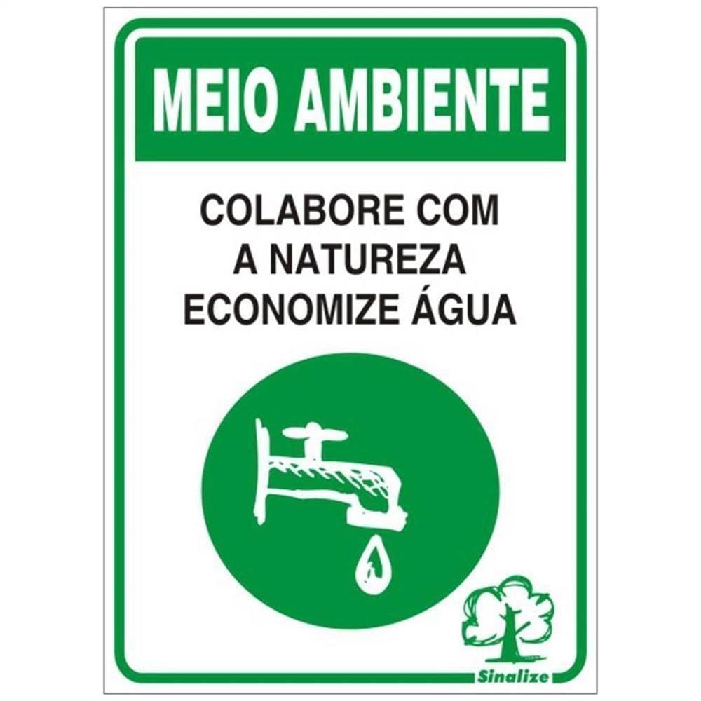 Placa de Poliestireno Autoadesiva 20x30cm Economize água 250 Cc Sinalize Placa Em Poliest.20x30