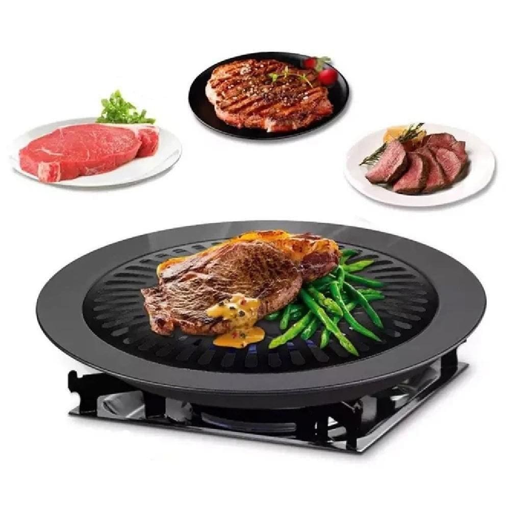 Churrasqueira Fogao Grelha Oriental Grill Antiaderente Assa Tudo Panela Sem Carvao Fumaça Varanda Apartamento Assadeira