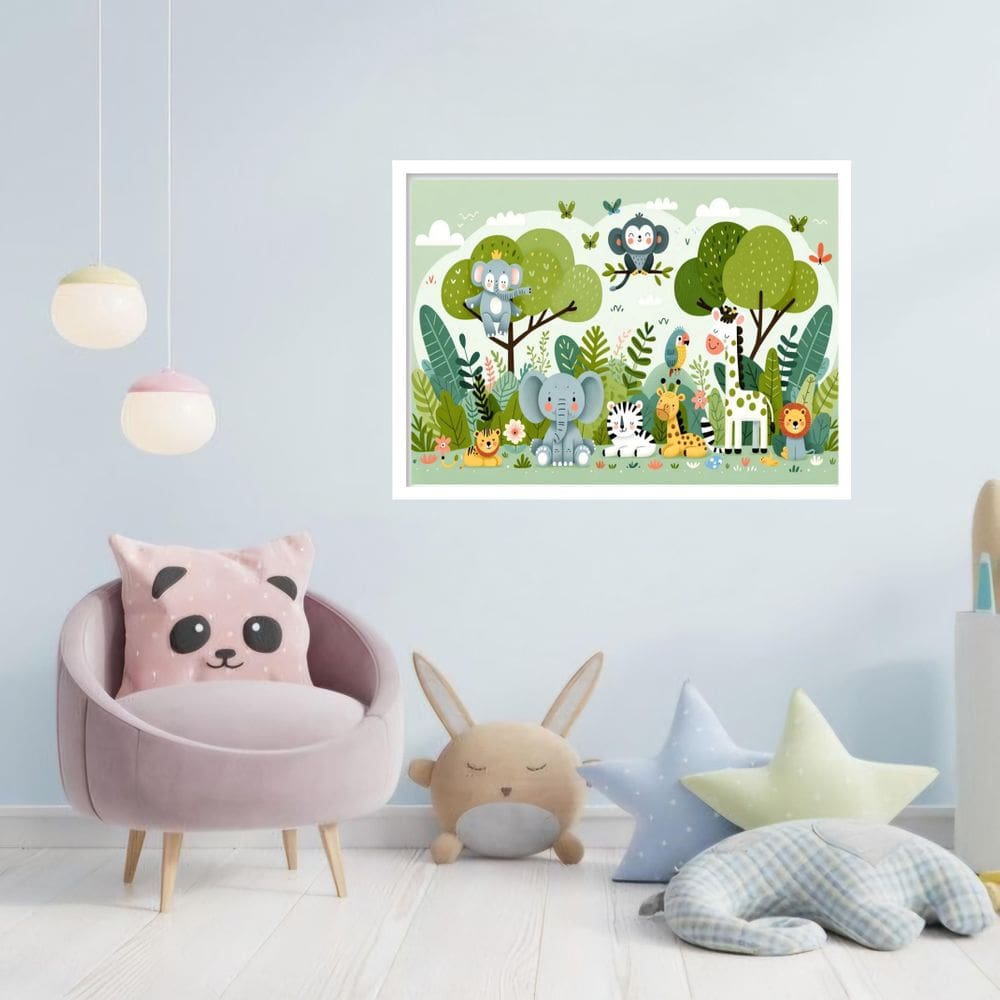 Quadro Decorativo Animais Floresta - 50X70Cm