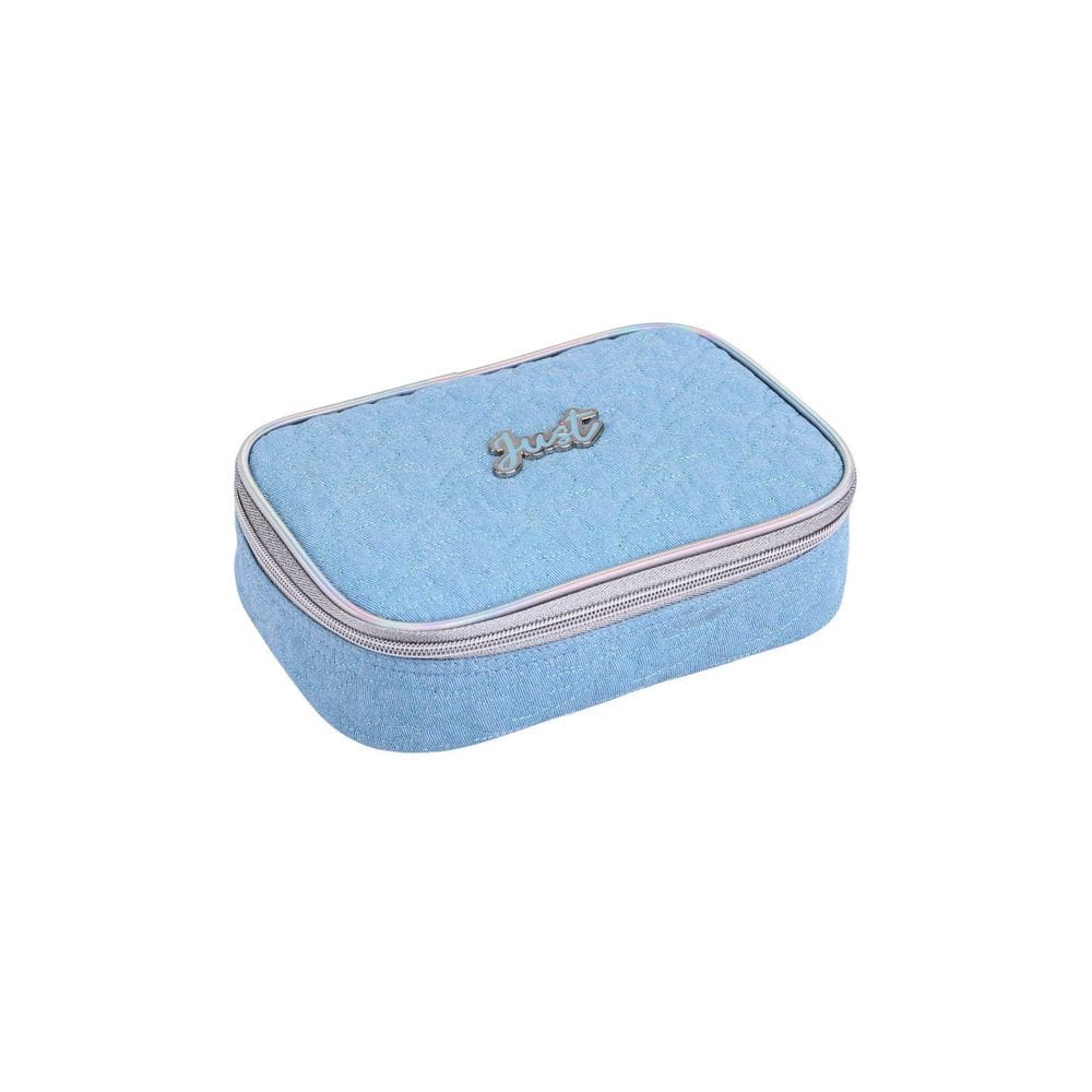 Estojo Escolar Penal Box Jeans Glitter - Azul