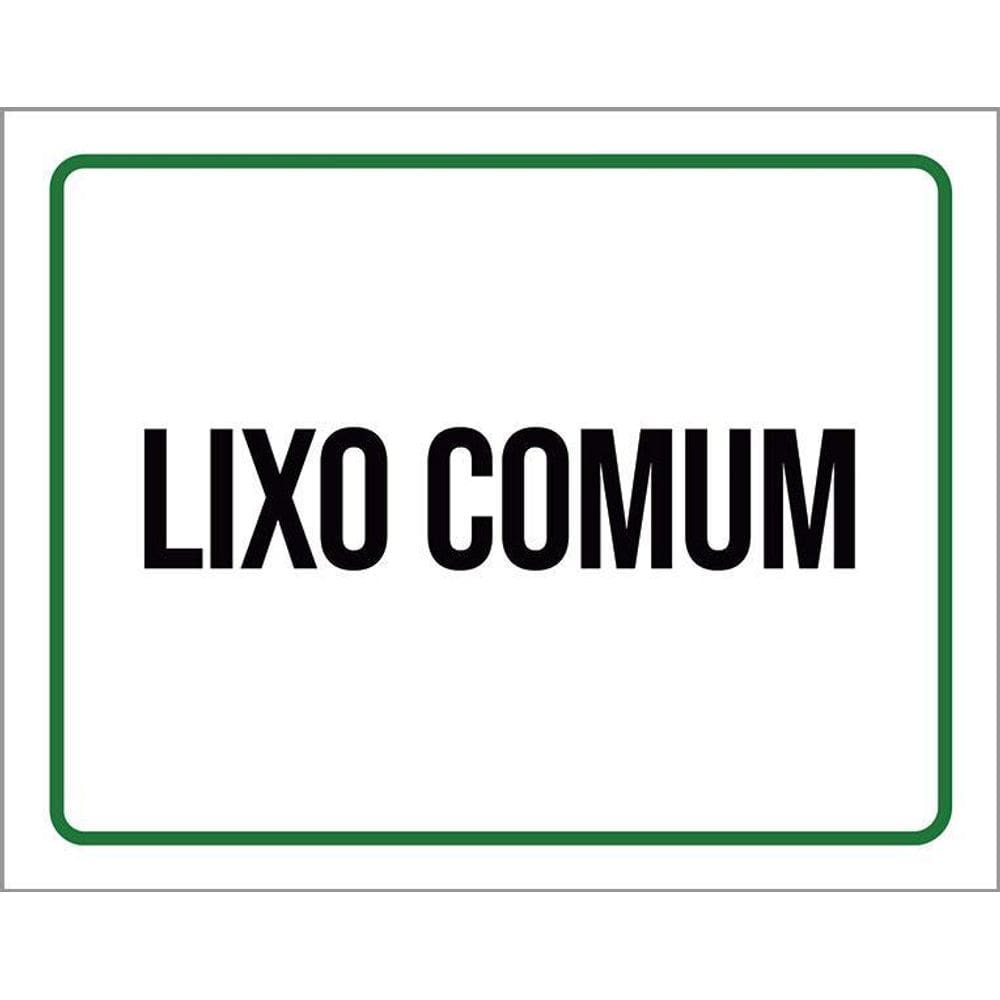 Placa Sinalização - Lixo Comum Verde 36X46