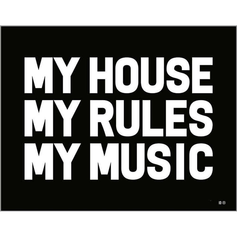 Kit 3 Placas Decorativa - My House My Rules My Music