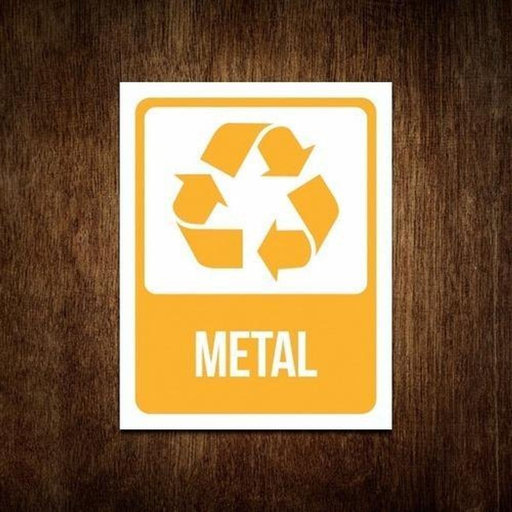 Placa De Sinalização Advertência - Lixo Metal  36X46