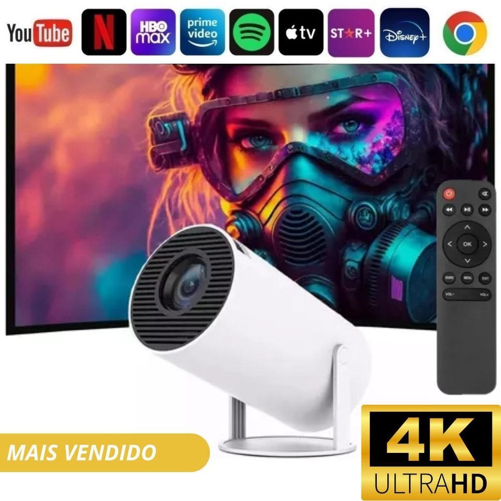 Projetor Smart Tv Integrada Com Qualidade De Cinema