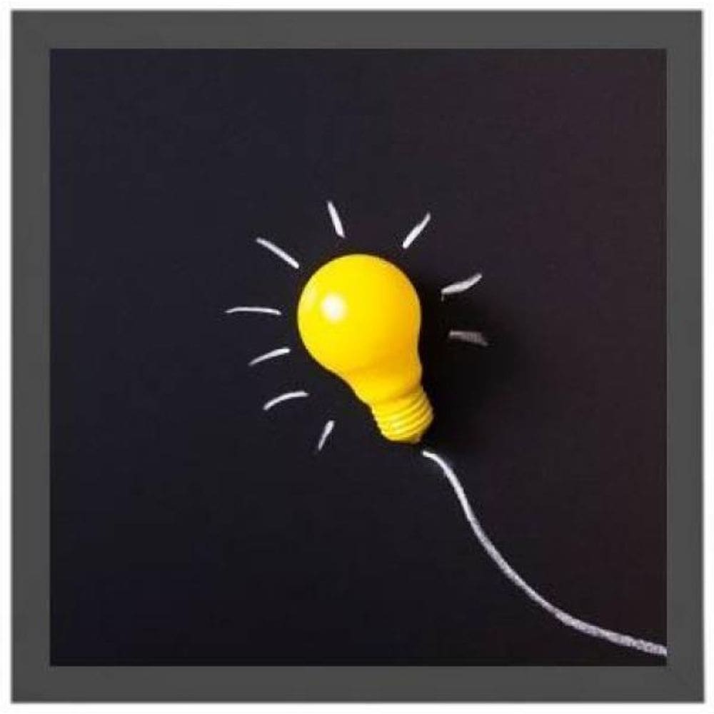 Quadro Decorativo Lâmpada Amarela 20X20Cm