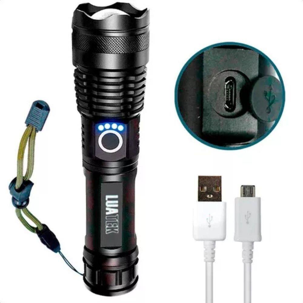 Lanterna Led Recarregável Usb Mega Alcance