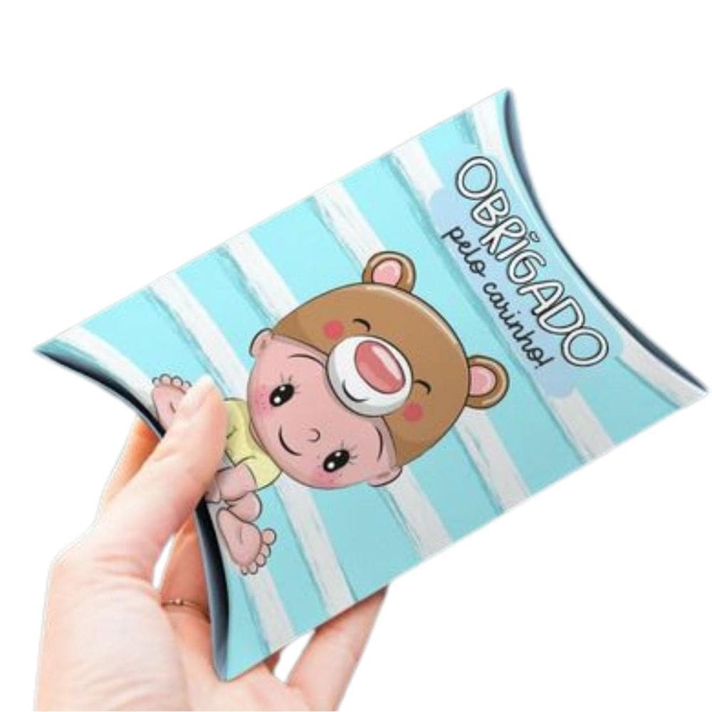 10 Caixinha Bebe Fofo Maternidade Chá Rifa - Menino Urso