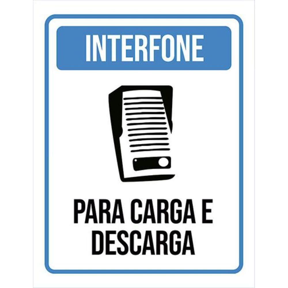 Kit 3 Placas Interfone Carga Descarga Desenho