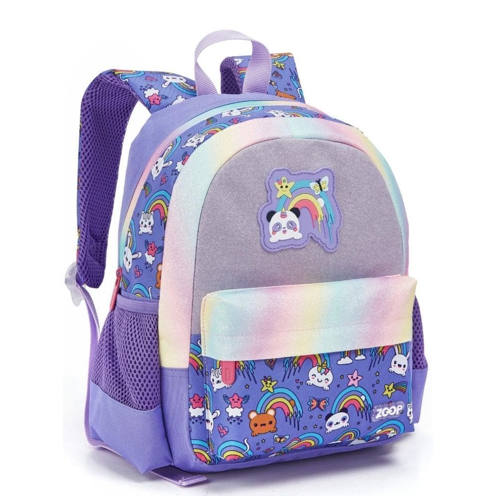 Mochila Costas Meninas Escolar Infantil Creche Panda Lilás