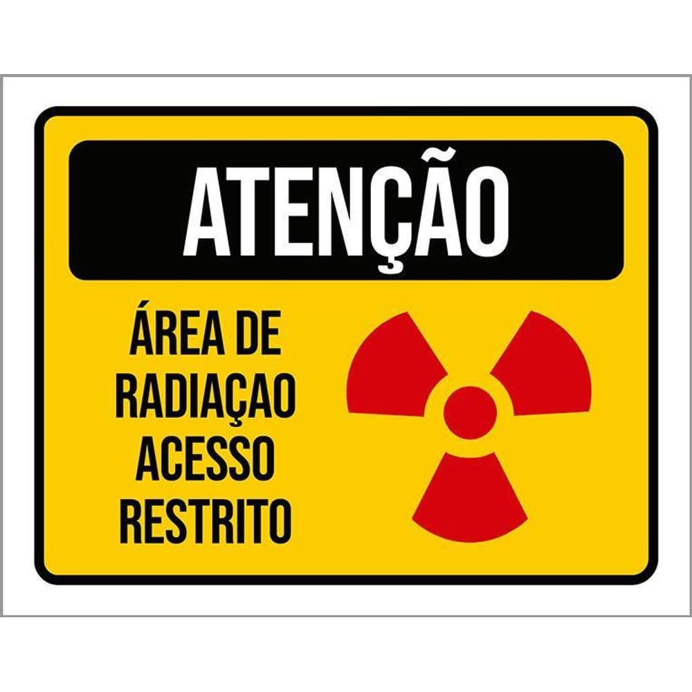 Placa De Sinalização - Área Radiação Acesso Restrito 36X46