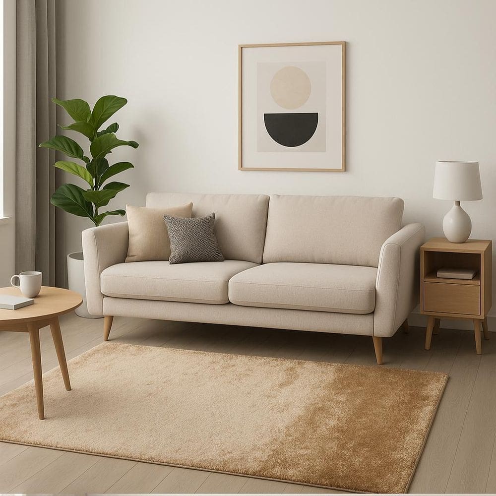 Tapete Esplendor Antiderrapante 100% Poliéster 140X200Cm Beg