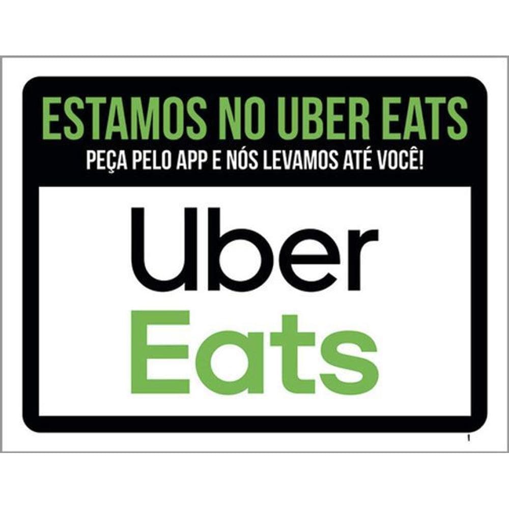 Kit 3 Placas Estamos No Uber Eats