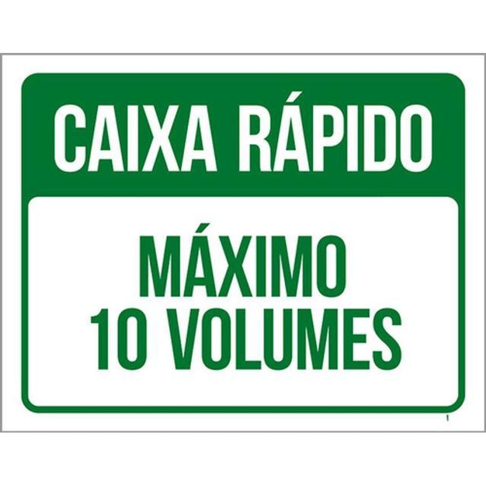 Kit 5 Placas Caixa Rápido Máximo 10 Volumes 36X46