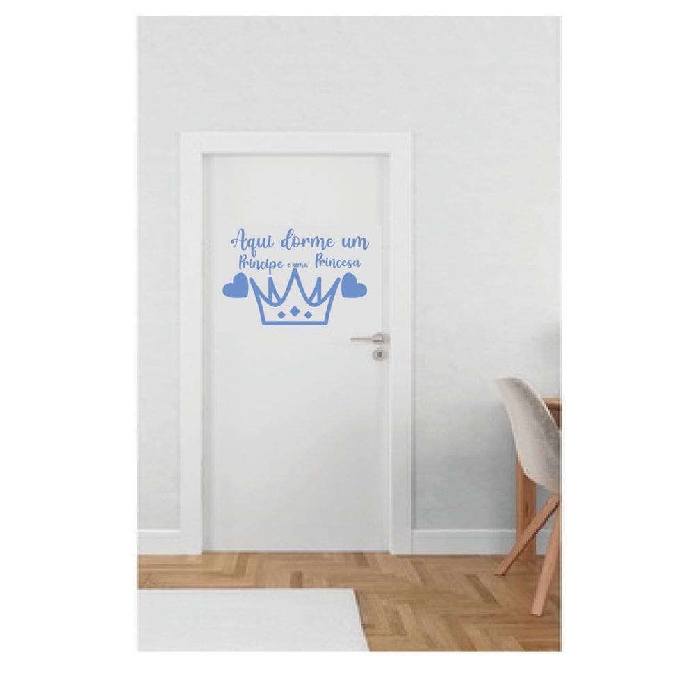 Adesivo De Porta Aqui Dorme Um Principe E Uma Princesa