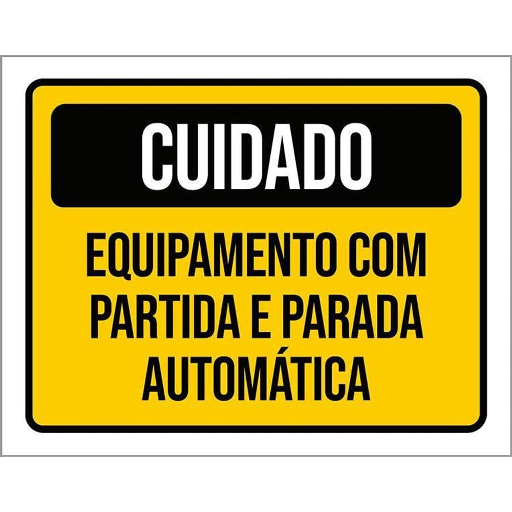 Placa Cuidado Equipamento Partida Automática 36X46