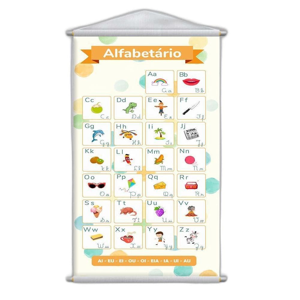Banner Didático Escolar Alfabetário 4 Letras 80X50Cm