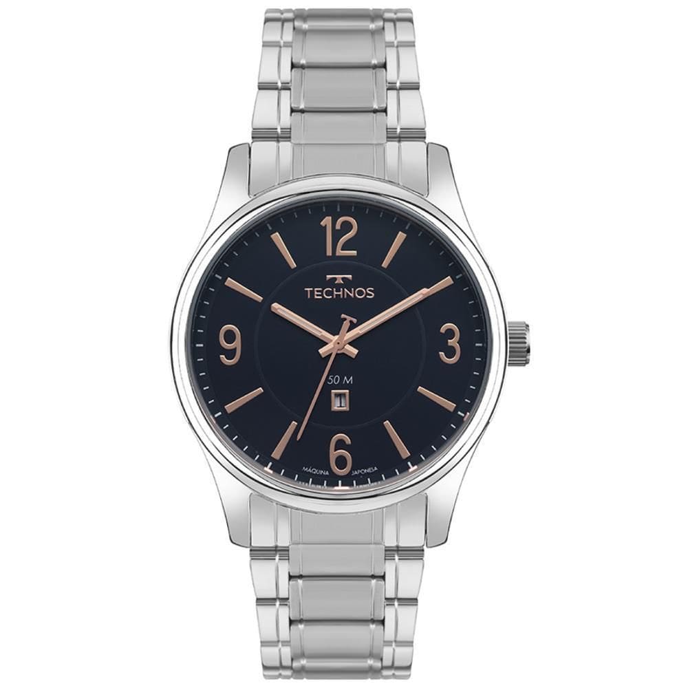 Relógio Technos Masculino Ref: 2115Tzx/1A Classic Prateado