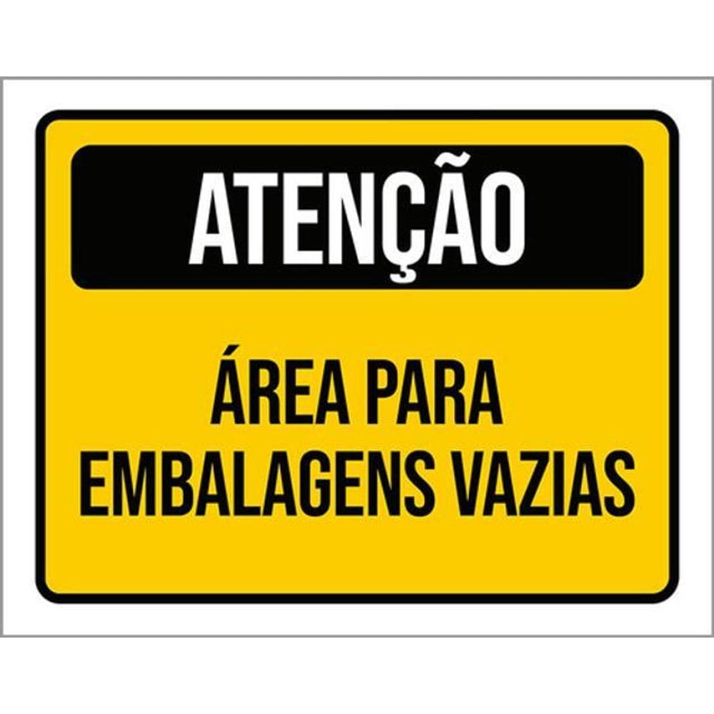 Kit 3 Placas De Atenção Área Embalagens Vazias 36X46