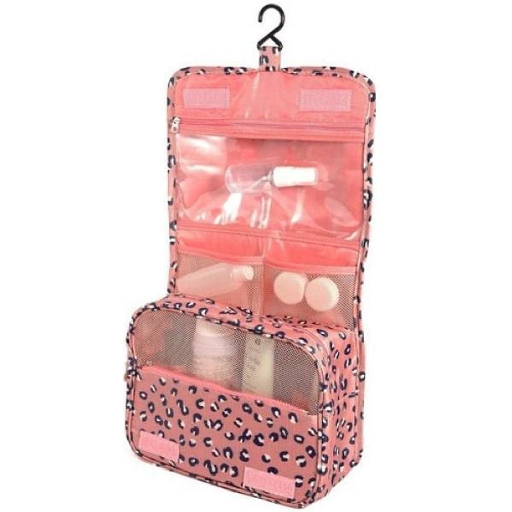 Necessaire Em Nylon Organizadora Higiene Viagem Cor:Onça