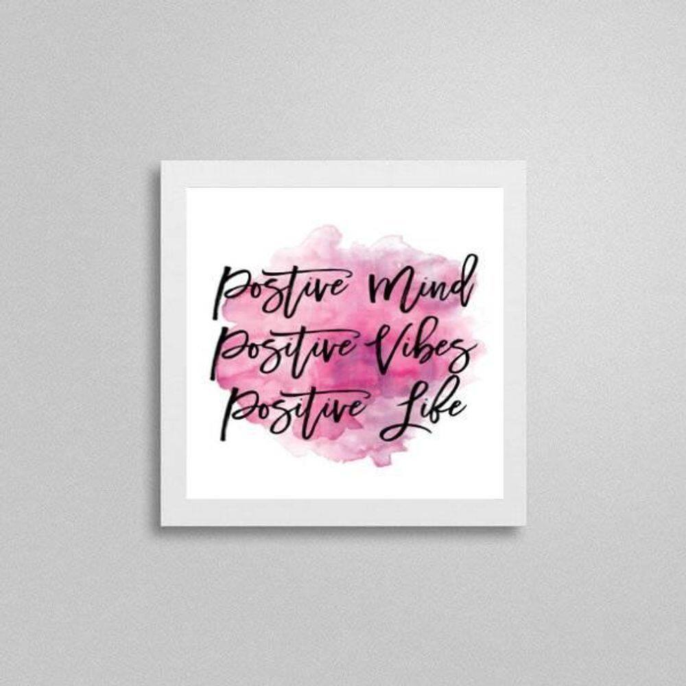 Quadro Quadrado Positive Vibes 20X20Cm