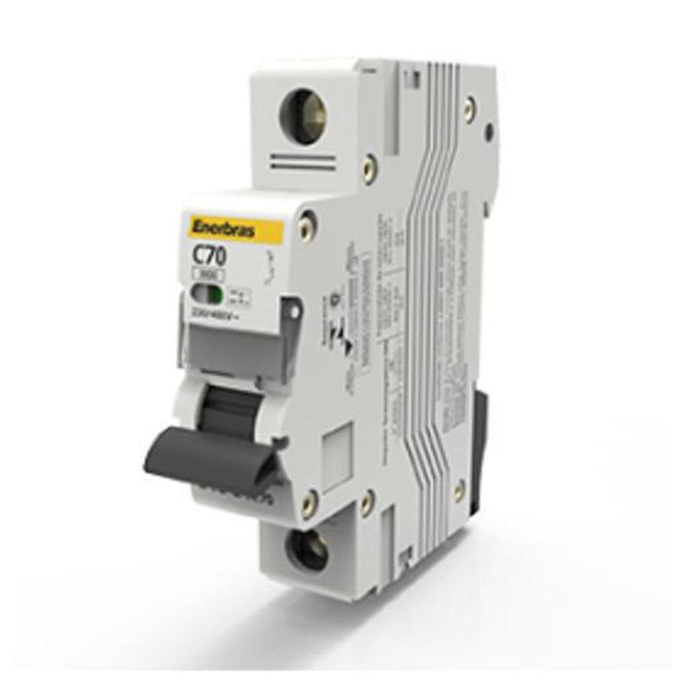 Disjuntor Monopolar Curva C 70A Din - Enerbras - Dt3-E1C70