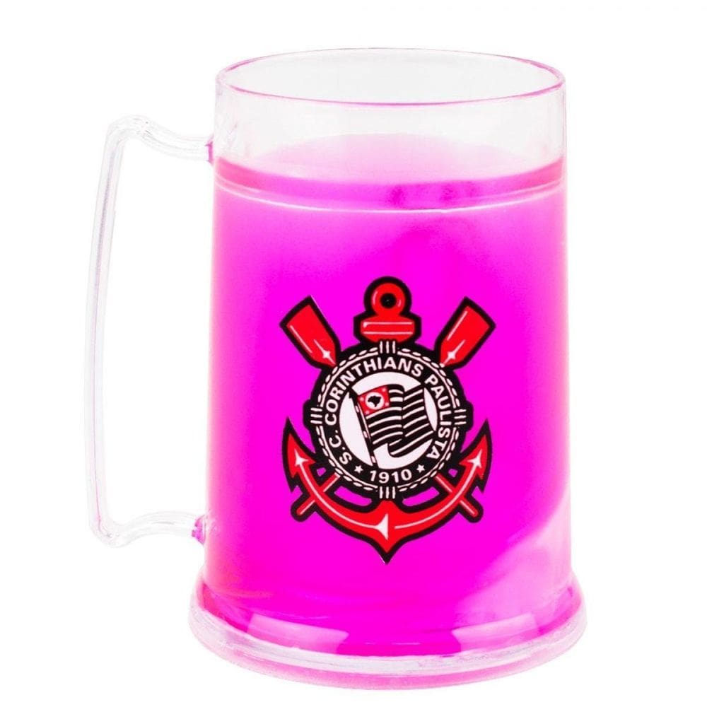 Caneca Gel Isolante Térmico 300Ml Corinthians Rosa
