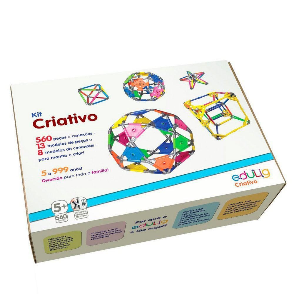 Quebra Cabeça Edulig Criativo - 560 Peças E Conexões Edulig