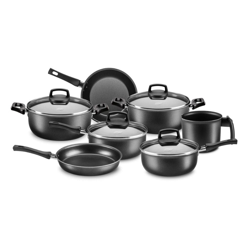 Conjunto de Panelas MTA Safira Cristal Smart 7 Pecas Tampa de Vidro