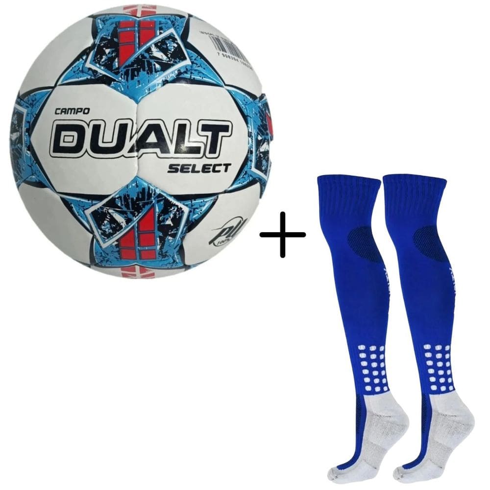Kit 01 Bola De Futebol Campo Dualt Select Pro Costurada á Mão + 01 Meião Penalty Matis Treino 39-44
